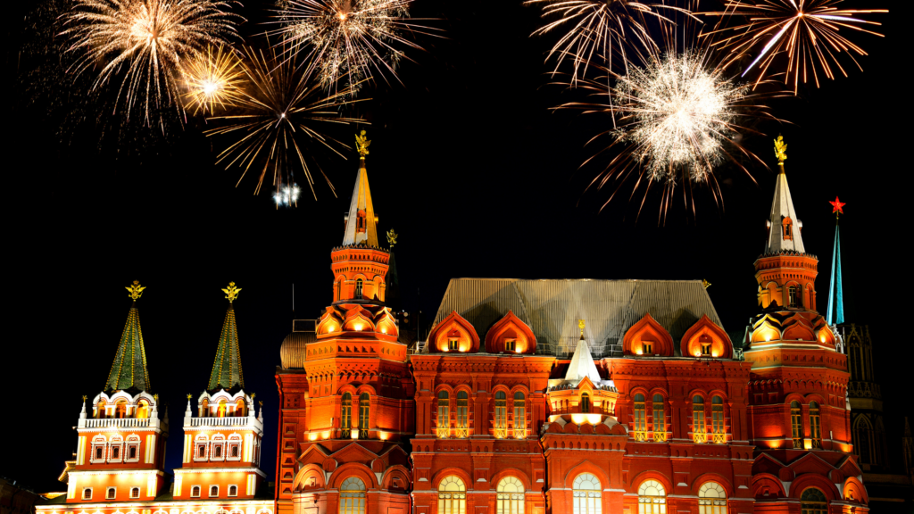 New Year's fireworks in Moscow, Russian - Years and Dates in Russian - New Girl on the Bloc