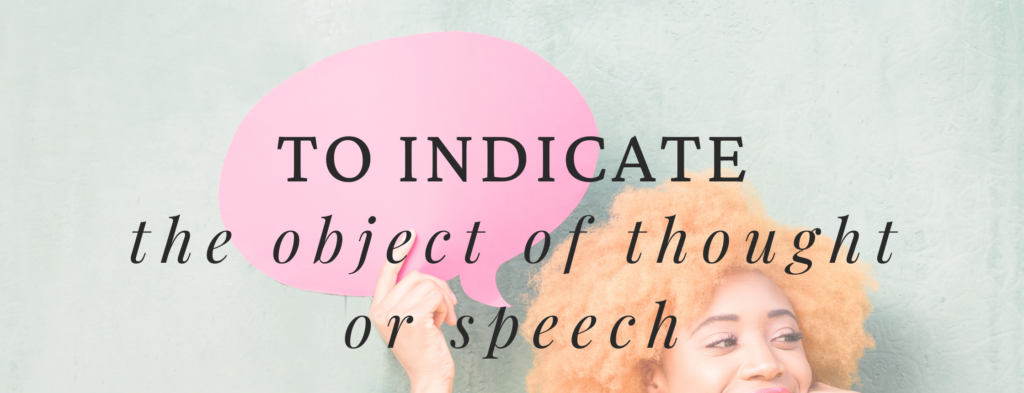 to indicate the object of thought or speech - prepositional case in Russian 