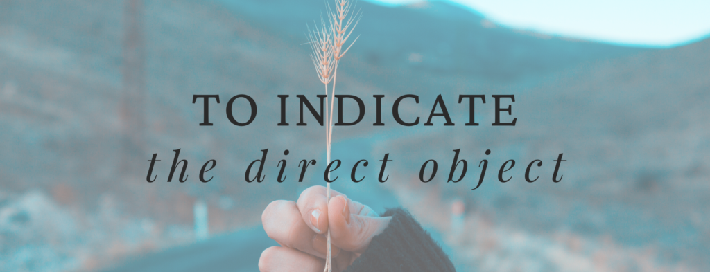 to indicate the direct object - accusative case in Russian 