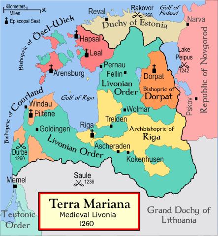 Map of Terra Mariana in 1260 | The History of the Baltics