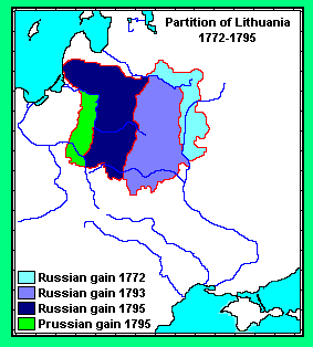 The Partition of Lithuania and territory gained by Russia and Prussia | The History of the Baltics