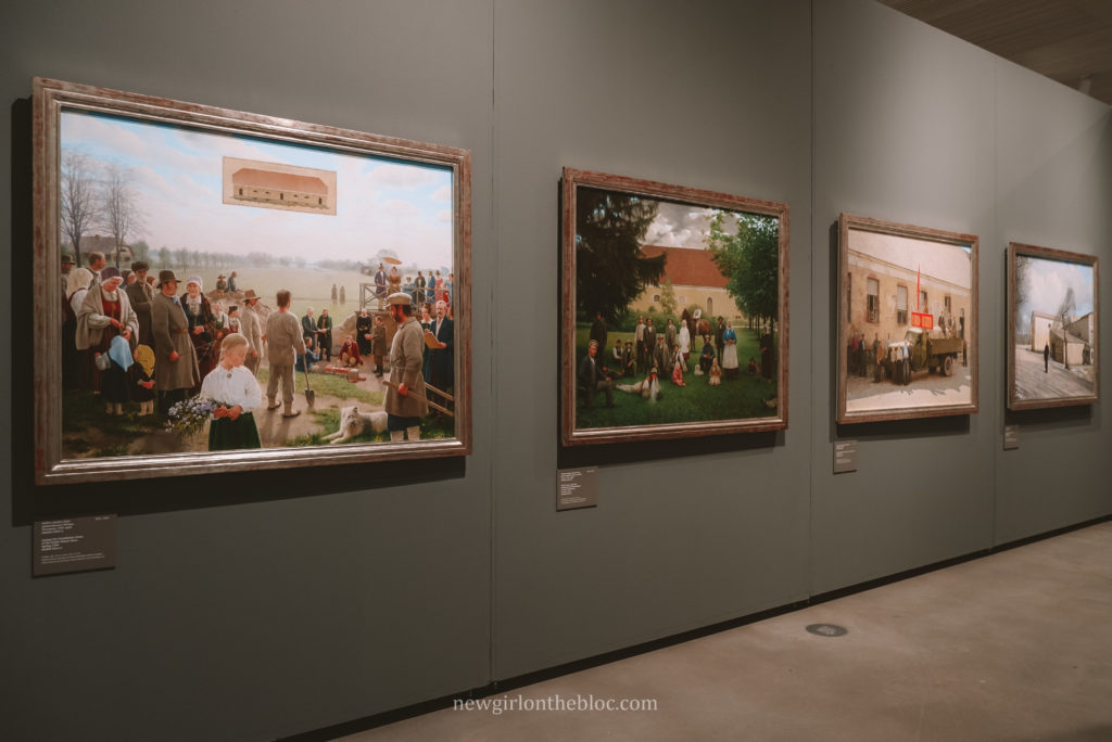 Paintings of a Latvian farm by Imants Lancmanis at the Latvian National Museum of Art in Riga, Latvia | 10 Best Things to Do in Riga, Latvia