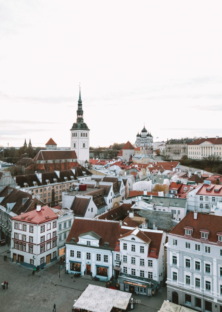 Drone image of Tallinn's old town - 10 Best Things to do in Tallinn, Estonia