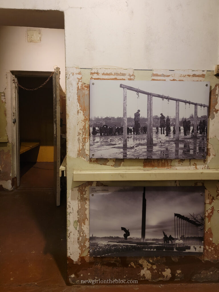 Image of anti-Soviet activists being hung in the Riga KGB Museum - History of Latvia Under the Soviet Union