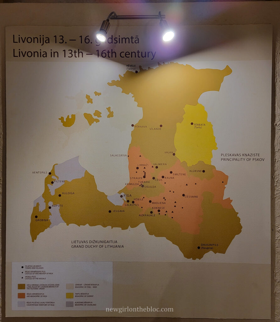 Map of Livonia in the 13th-16th century - History of Latvia Under the Soviet Union